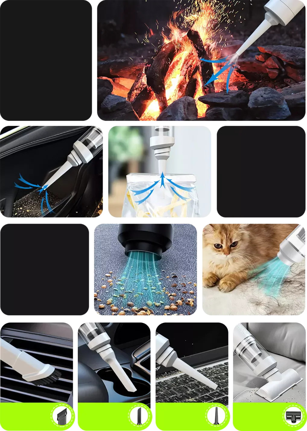 Aspirateur à main sans fil puisance toute-en-un M