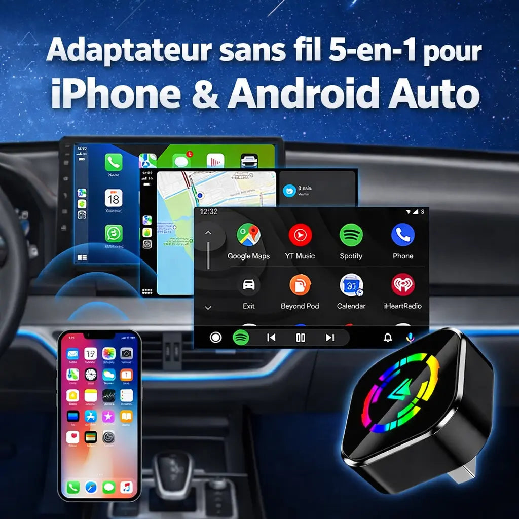 Adaptateur sans fil "Original" 5-en-1 pour iPhone & Android AutoG