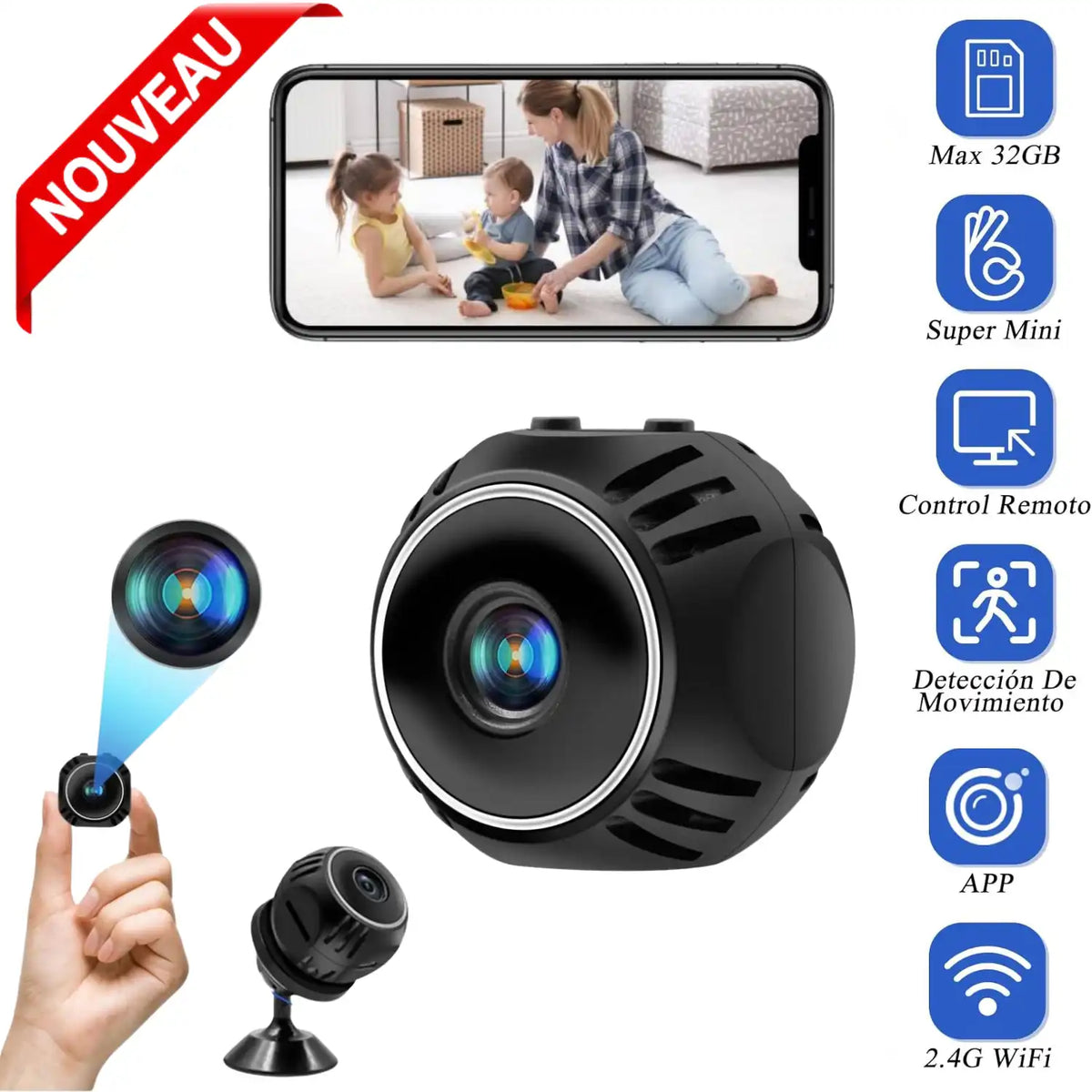 Mini Caméra WiFi 1080P