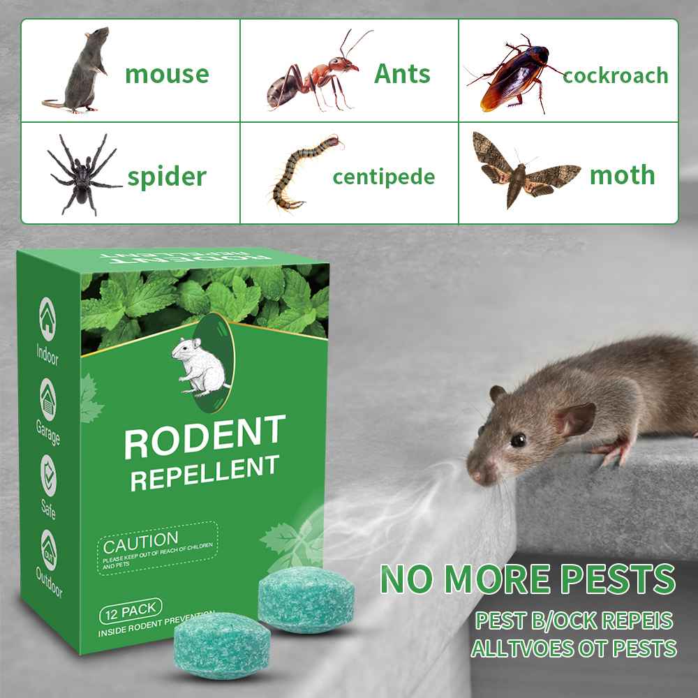 Répulsif Anti-Rongeurs à la Menthe – 12 Comprimés Protecteurs