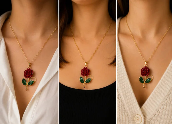 Collier Rose Éternelle