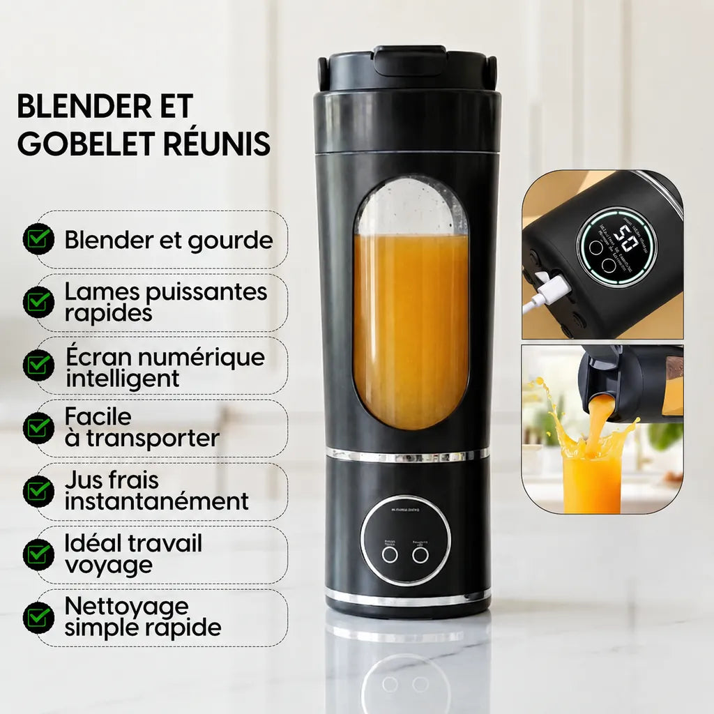 Blender Portable Révolutionnaire – Mixez Partout en Quelques Secondes !