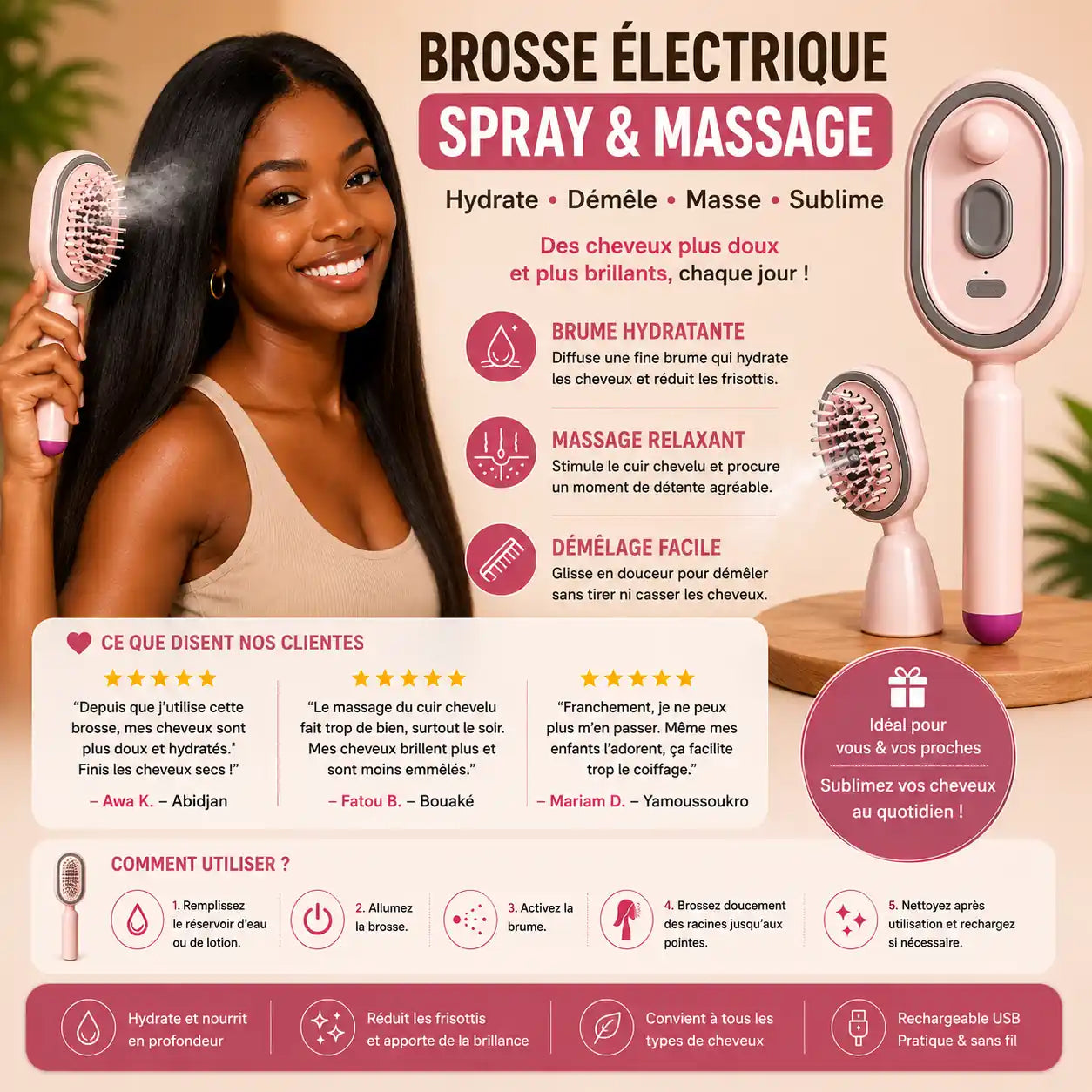 Electric Spray Air Cushion Massage Comb