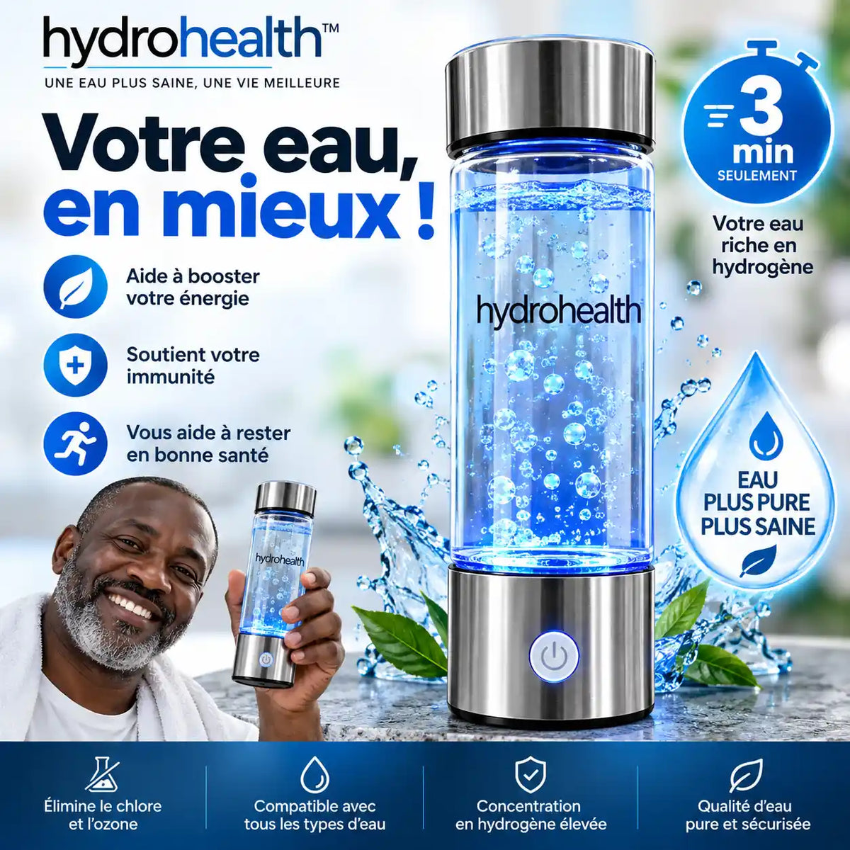 Bouteille à Hydrogène : Révolutionnez Votre Bien Etre en 7 Jours EN Congo - Brazzaville 🇨🇬