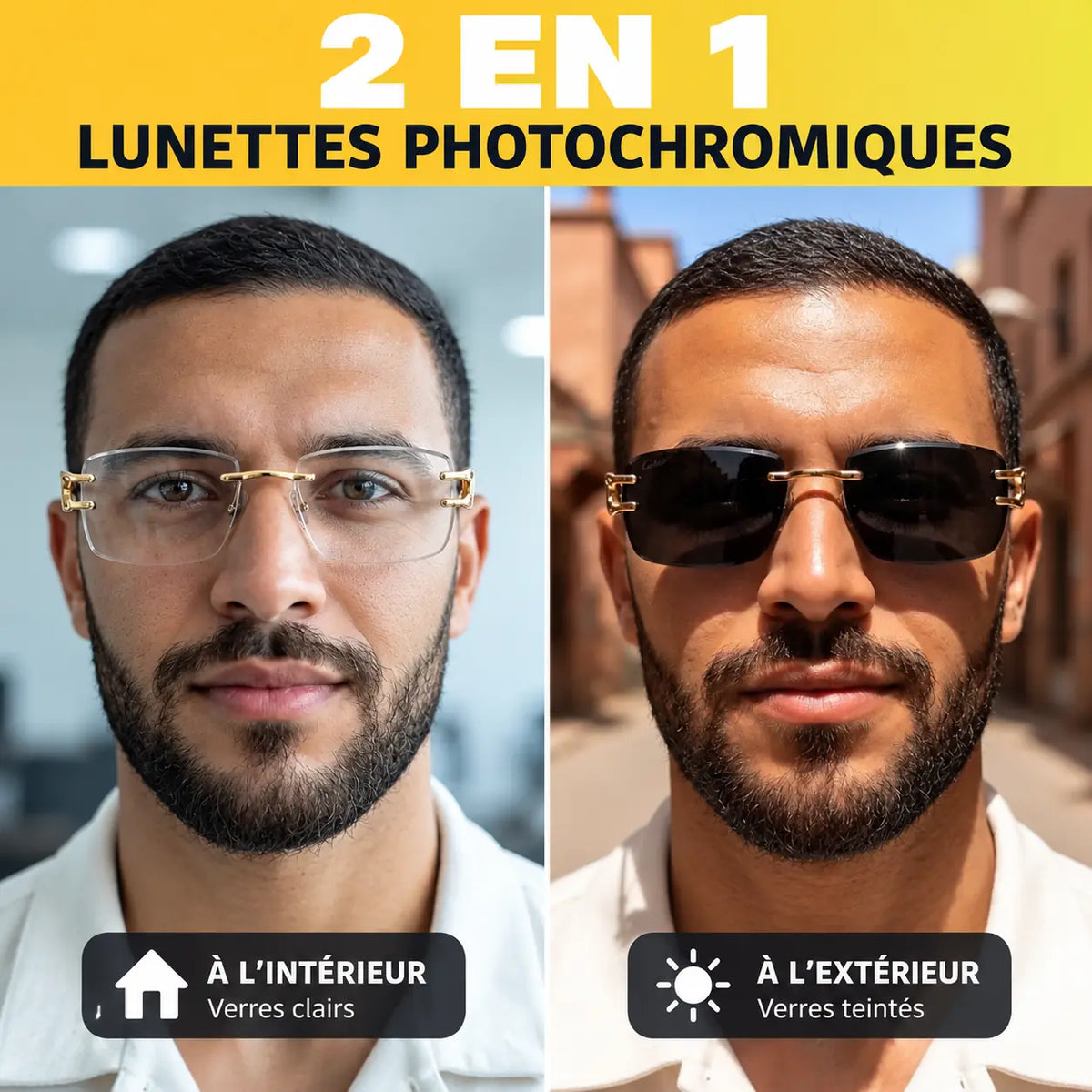 Lunettes Photochromiques 2-en-1