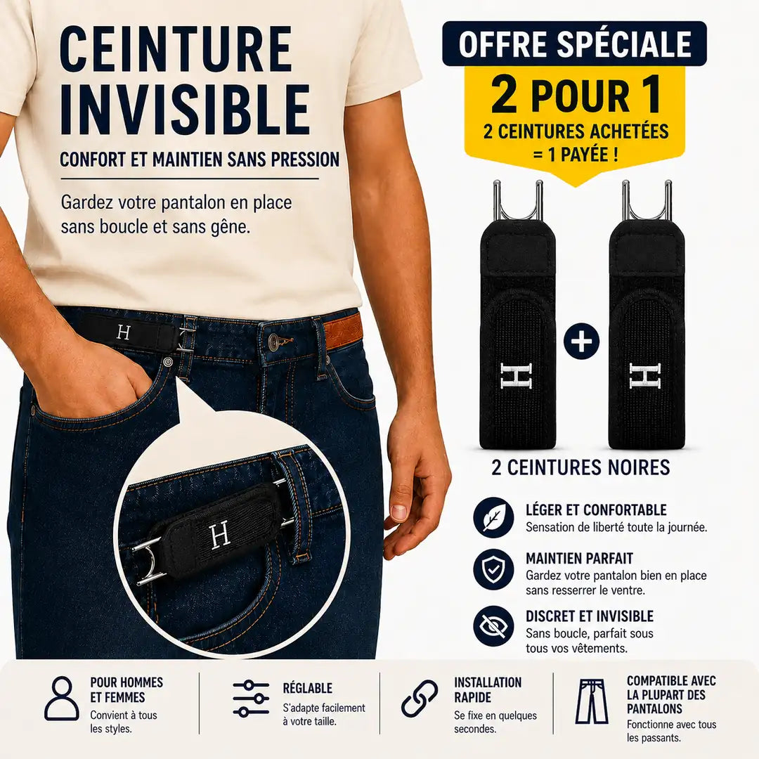 Ceinture Invisible Sans Boucle – Confort Absolu Toute la Journée